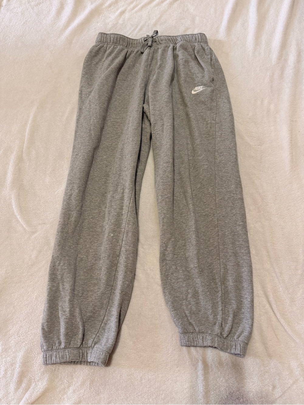 Nike Gray Women's Track Joggers with White Swoosh